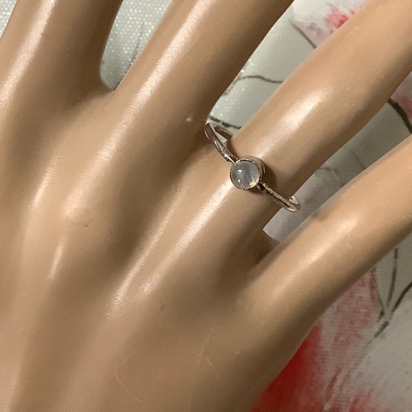 🌸 3PC PENDANT GEMSTONE NECKLACE LEAF EARRINGS RING MOONSTONE BUNDLE SET SILVER - Picture 5 of 12